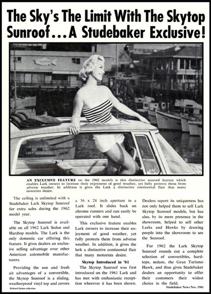 1962 Skytop Article Studebaker News 11/61