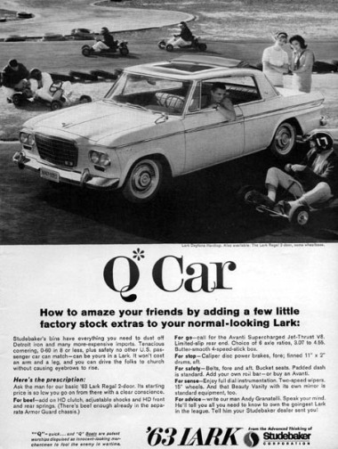 '63 Daytona 'Q-car' ad with photoshopped Skytop